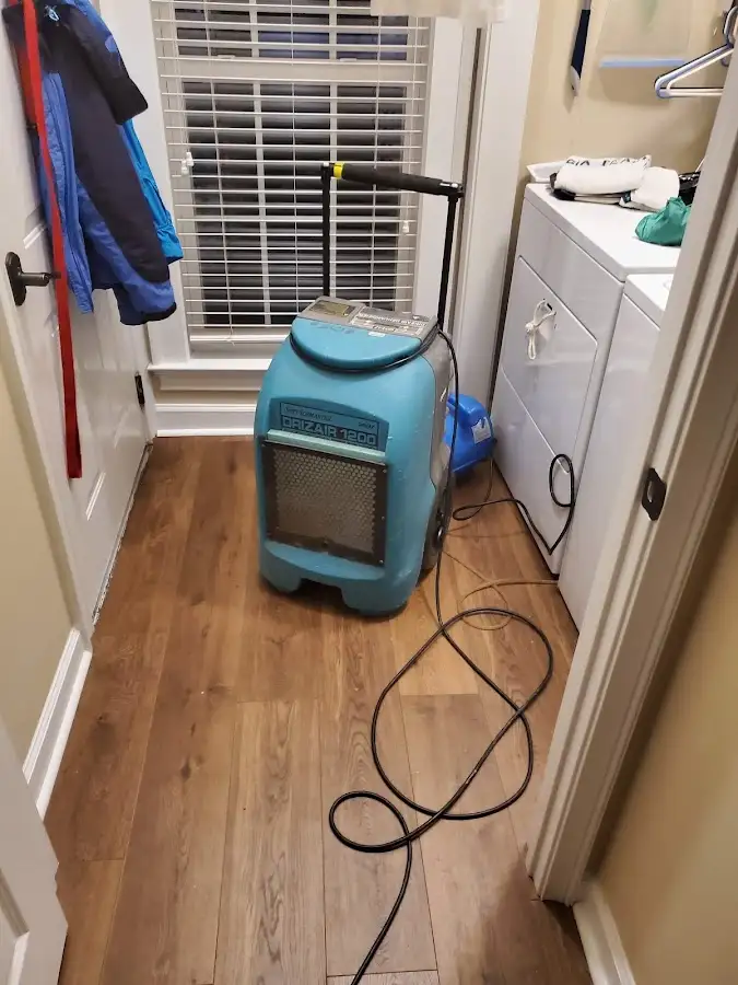 Commercial dehumidifier deployed for Flood Damage Cleanup in North Lynnwood